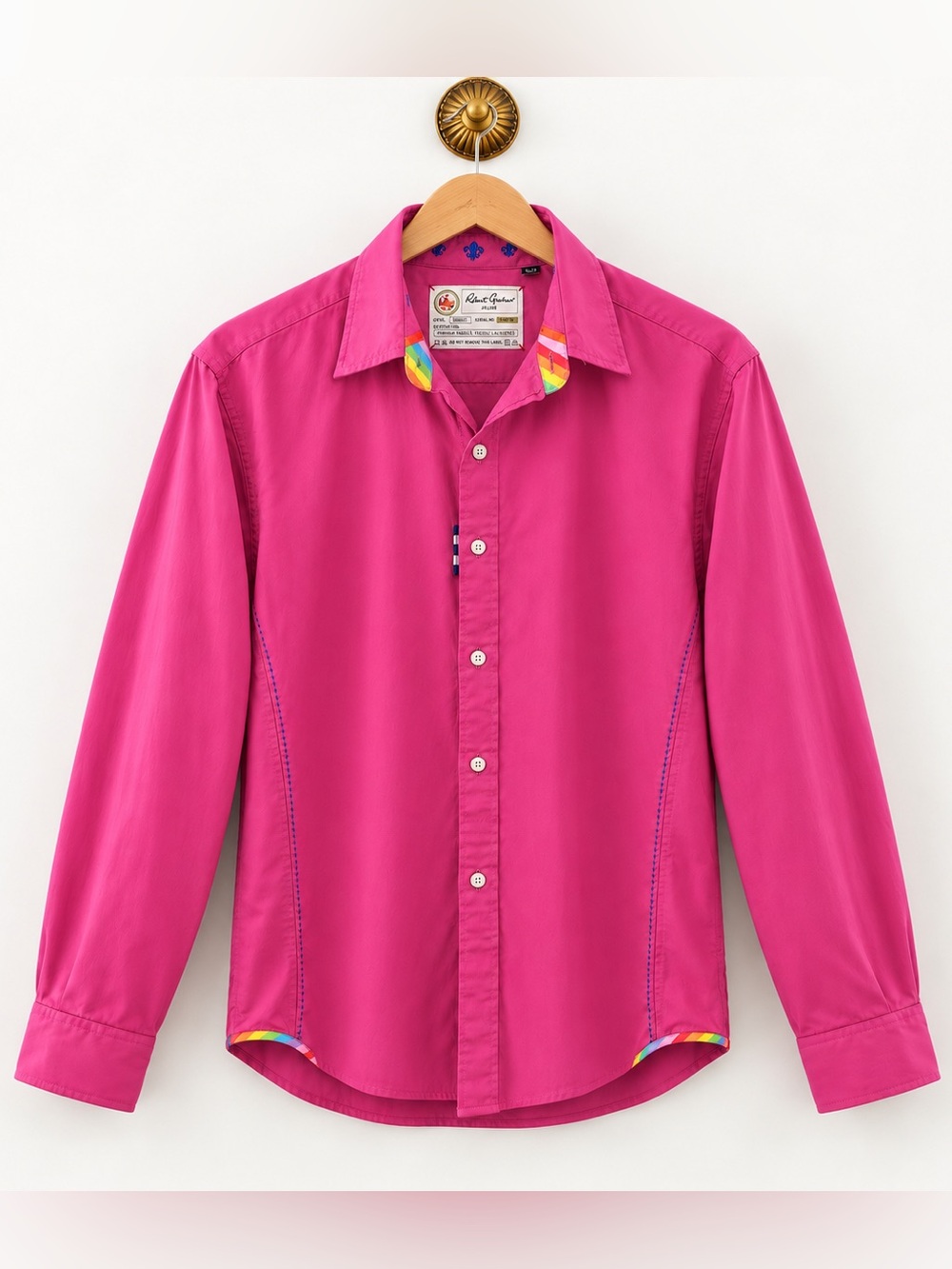 Robert Graham Jeans Men’s Pink Button Down Shirt 100% Cotton Size XL